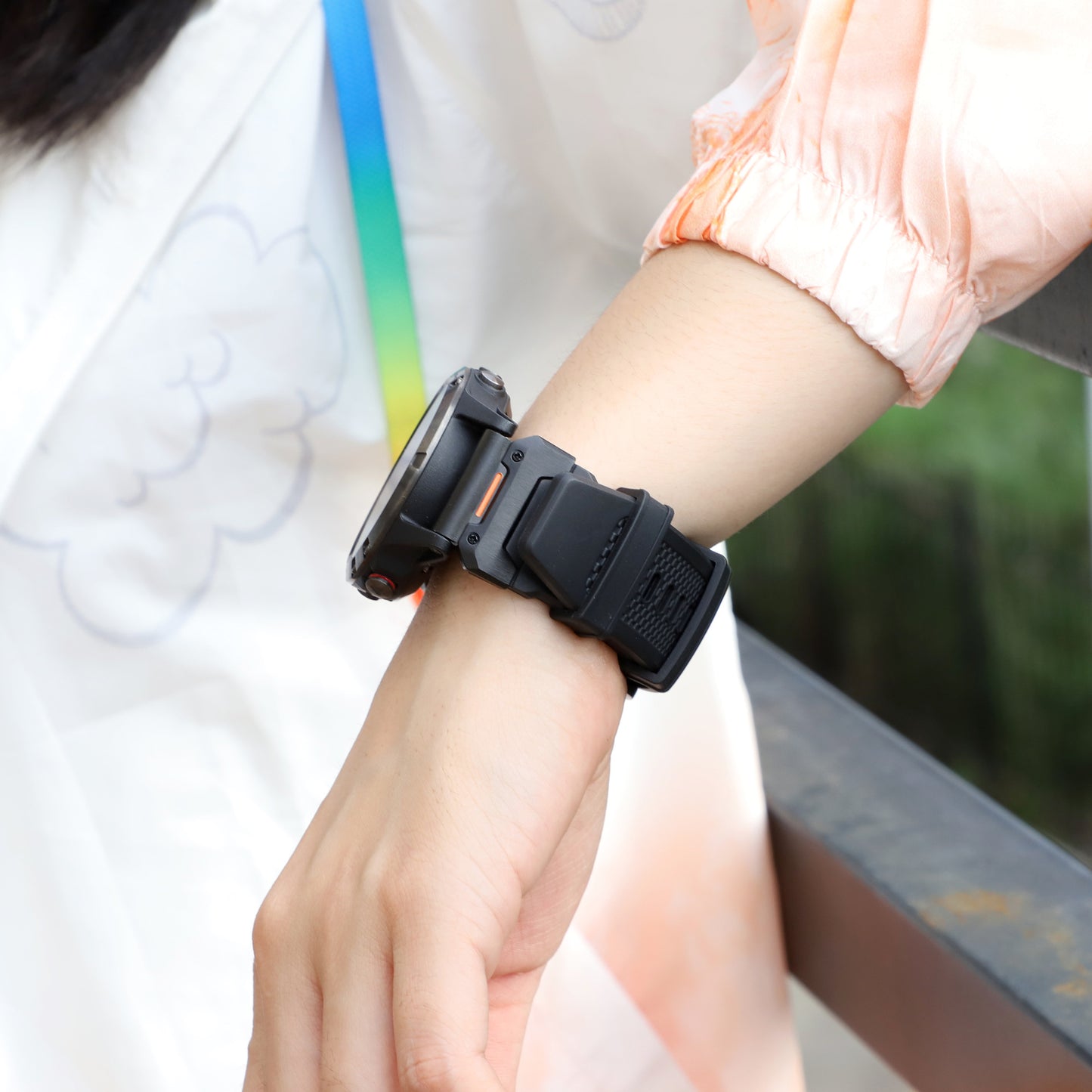 Bracelet Techsuit W068 pour Garmin Watch Fenix Series, 26mm, Vert Noir