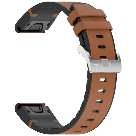 Techsuit W071 Strap for Garmin Watch Fenix / Forerunner Series, 22mm, Brown