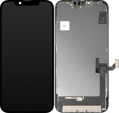 Display con Touchscreen GX per Apple iPhone 14 Plus, con Cornice, Versione OLED IC Movable, Nero