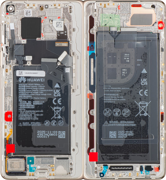 Display mit Touchscreen Huawei Mate X7, mit Rahmen und Akku, Gold, Service Pack 02357JRJ