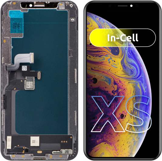 Display touchscreen JK per Apple iPhone XS, con cornice, versione In-Cell LCD, nero