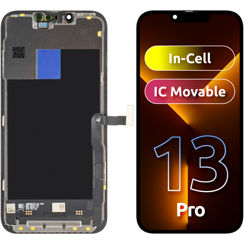JK Écran tactile pour Apple iPhone 13 Pro, avec cadre, LCD In-Cell IC mobile, noir