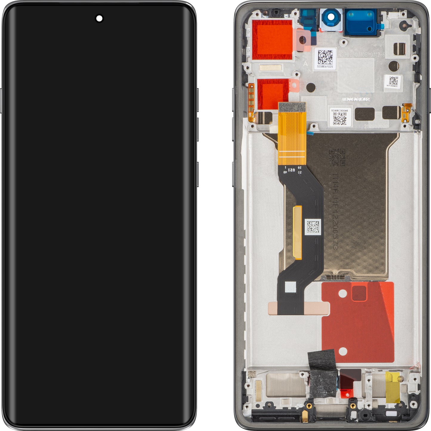 Display mit Touchscreen Motorola Edge 60 Pro, mit Rahmen, Grau (Pantone Shadow), Service Pack 5D68C30253