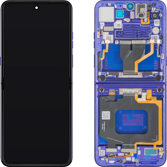 Touchscreen-Display Motorola Razr Ultra 2026 / Razr 70 Ultra, mit Rahmen, Unterer Innenbereich, Blau (Pantone Orient Blue) Service Pack 5D68C32859