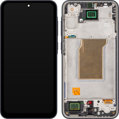 Écran avec Touchscreen MP compatible avec Samsung Galaxy A35 5G A356, avec cadre, Noir