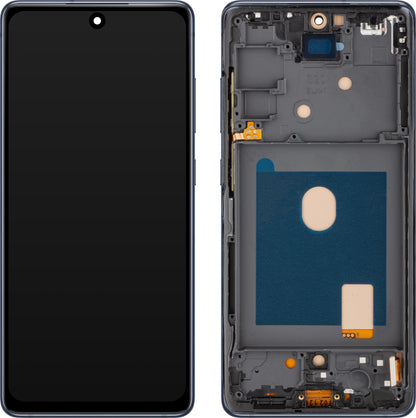 Display mit Touchscreen MP kompatibel mit Samsung Galaxy S20 FE G780, mit Rahmen, Marineblau