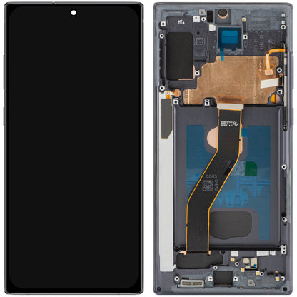 Display mit MP Touchscreen kompatibel mit Samsung Galaxy Note 10+ N975, mit Rahmen, OLED-Version, Schwarz