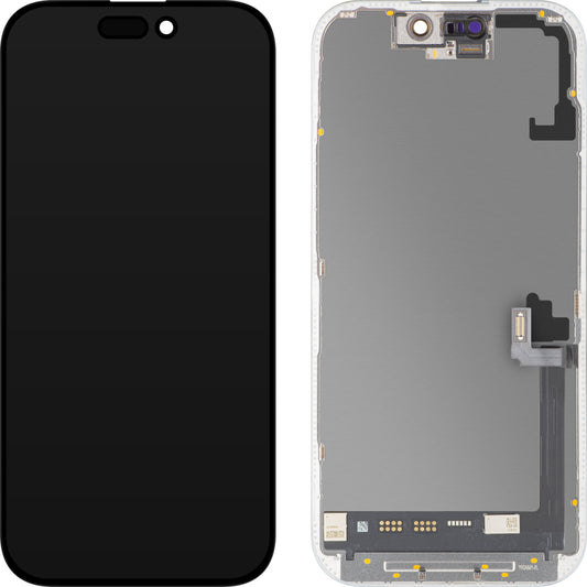 Display con Touchscreen MP compatibile con Apple iPhone 17, con Cornice, Versione Soft OLED FHD 120Hz IC Movable, Nero