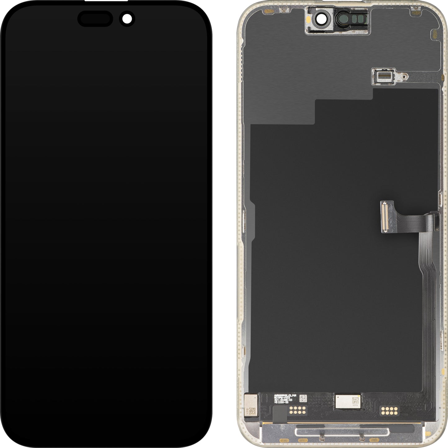 MP Touchscreen-Display kompatibel mit Apple iPhone 15 Pro Max, mit Rahmen, Premium Soft OLED FHD 120Hz Version, Schwarz, Wiederverpackt