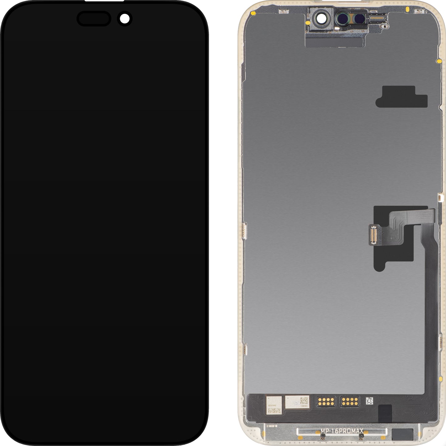 Display con Touchscreen MP compatibile con Apple iPhone 16 Pro Max, con Cornice, Versione Software OLED FHD Diagnostica, Nero
