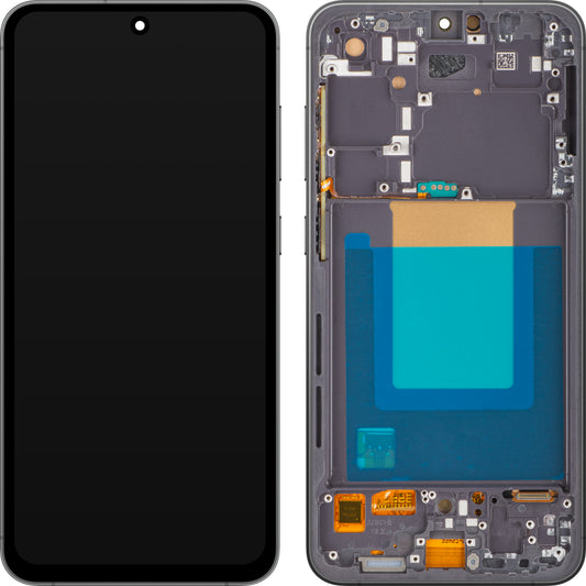 MP Touchscreen-Display kompatibel mit Samsung Galaxy S24 FE S721, mit Rahmen, OLED-Version, Schwarz