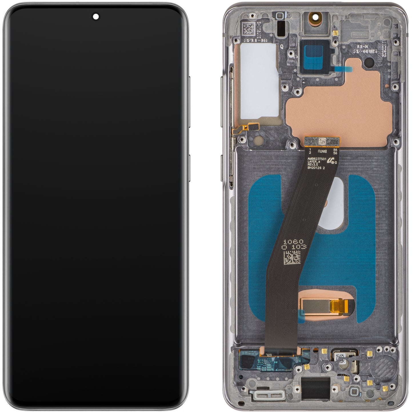 Display con Touchscreen MP compatibile con Samsung Galaxy S20 5G G981 / S20 G980, con Cornice, Versione OLED, Nero