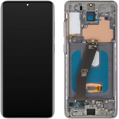 Display con Touchscreen MP compatibile con Samsung Galaxy S20 5G G981 / S20 G980, con Cornice, Versione OLED, Nero