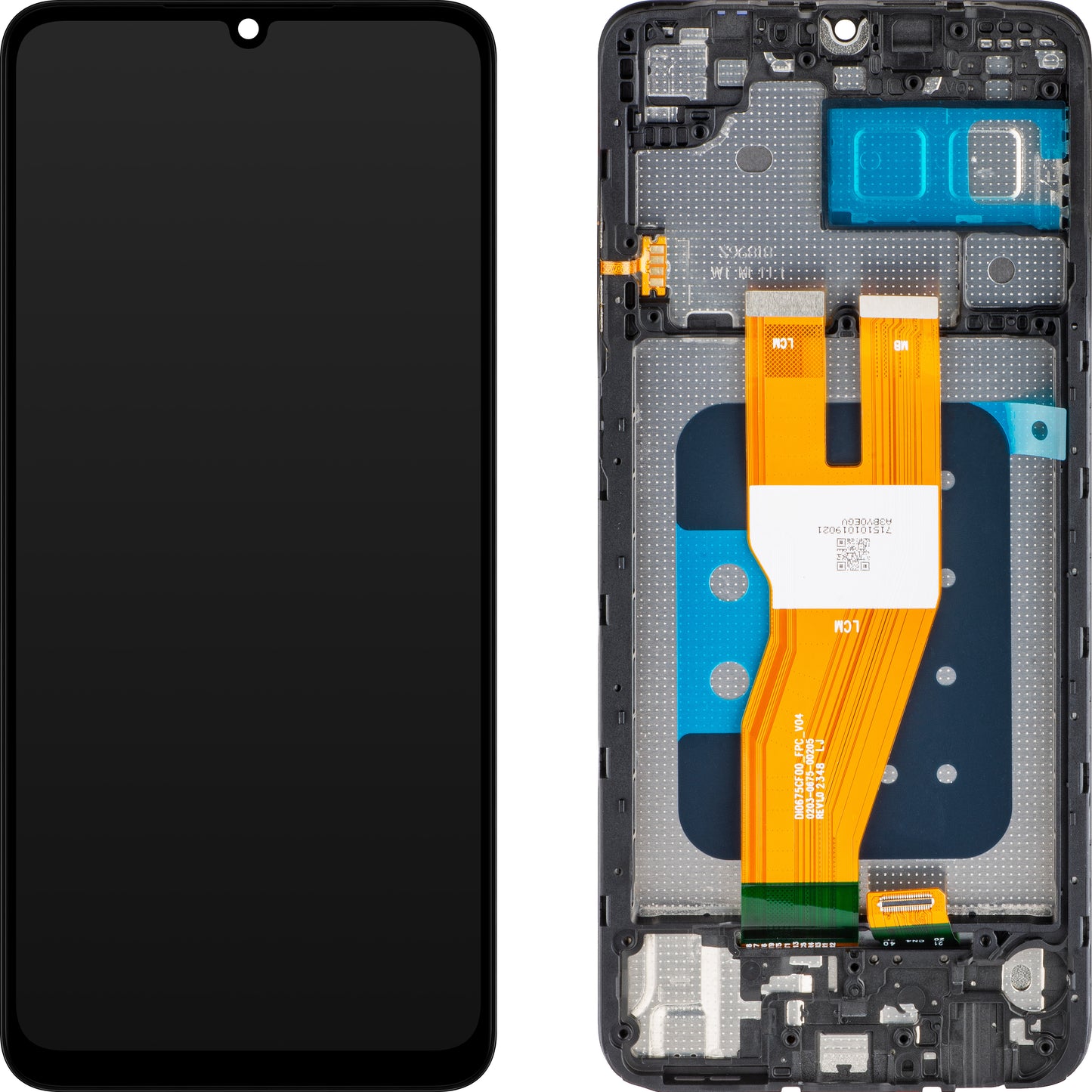 Écran tactile MP compatible avec Samsung Galaxy A05 A055, avec cadre, noir, échange standard