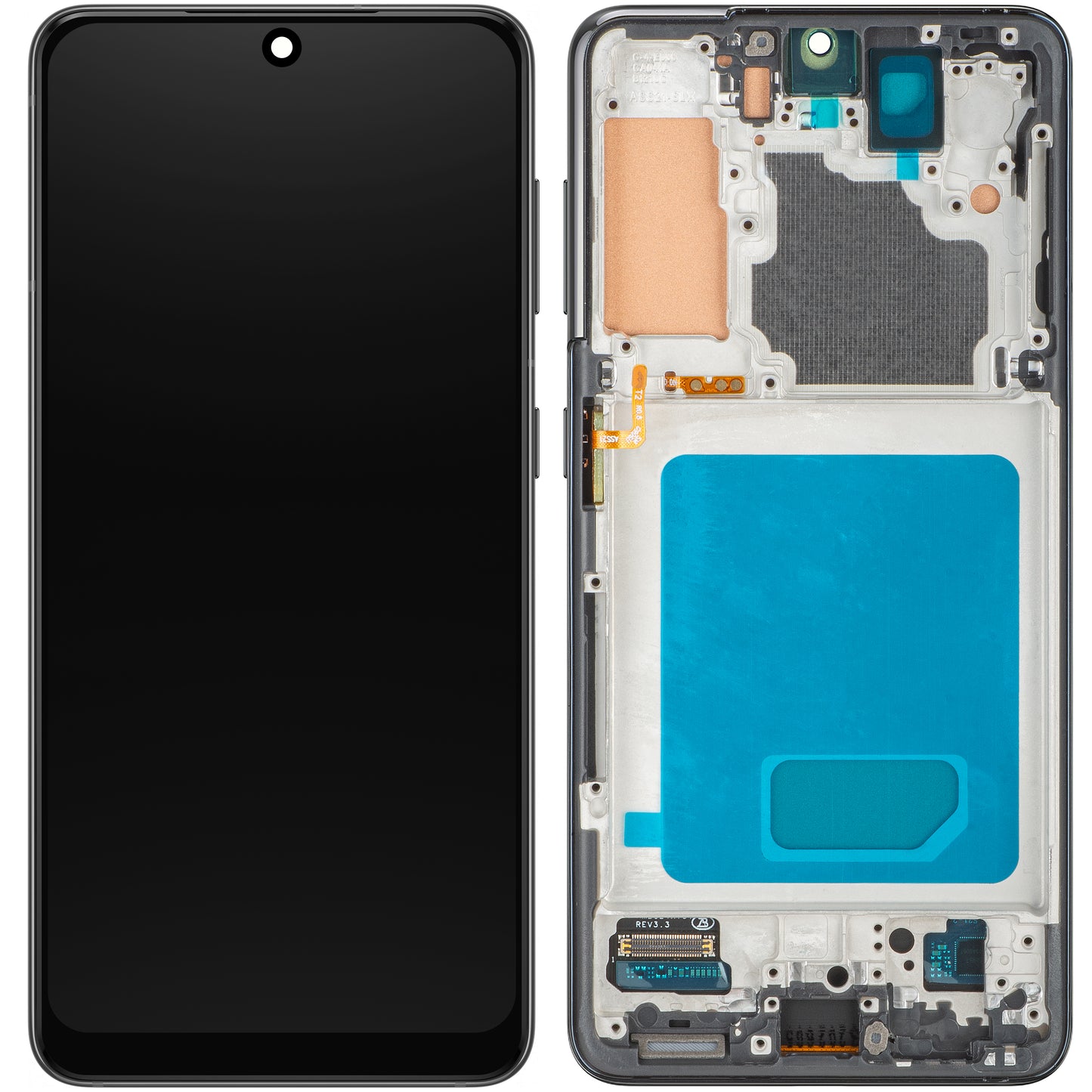 Display con Touchscreen MP compatibile con Samsung Galaxy S21 5G G991, con Cornice, Nero, Ricondizionato