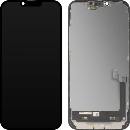 Display con Touchscreen MP compatibile con Apple iPhone 14 Plus, con Cornice, Versione Premium Soft OLED FHD 120Hz Diagnostica, Nero