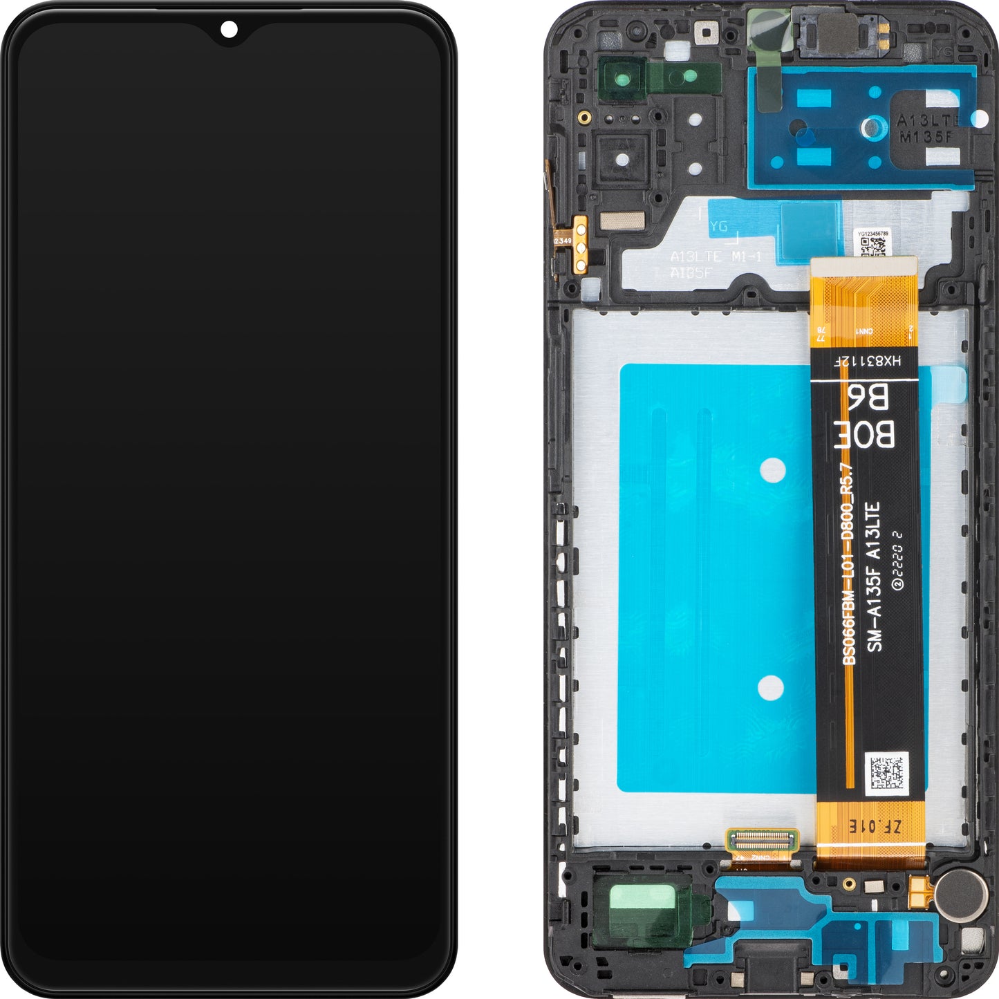 Display MP touchscreen compatibile con Samsung Galaxy A13 A137 / A13 A135, con cornice, nero 