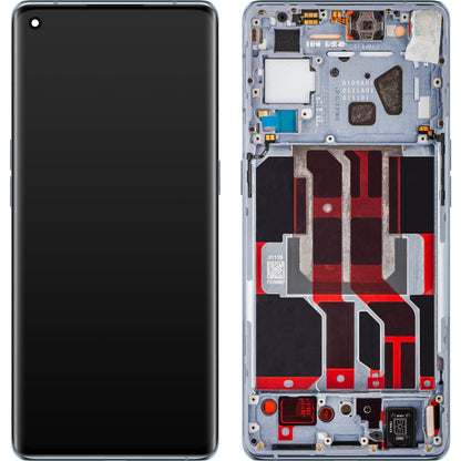 Display / Touchscreen für Oppo Reno6 Pro 5G (Snapdragon) / Pro+ 5G | mit Rahmen | Grau | Service Pack
