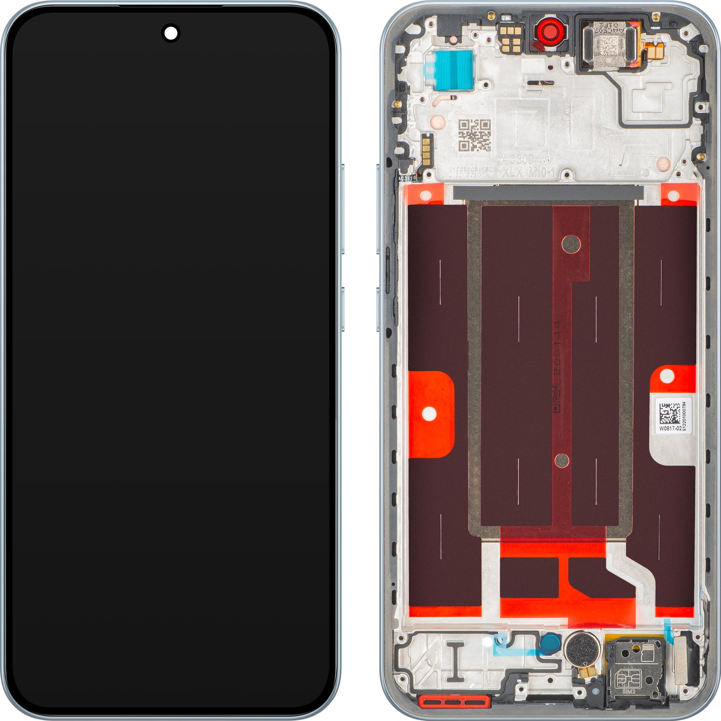 Écran tactile Oppo F31 / A6 / A6 Pro 5G, avec cadre, gris, Service Pack 621029000655