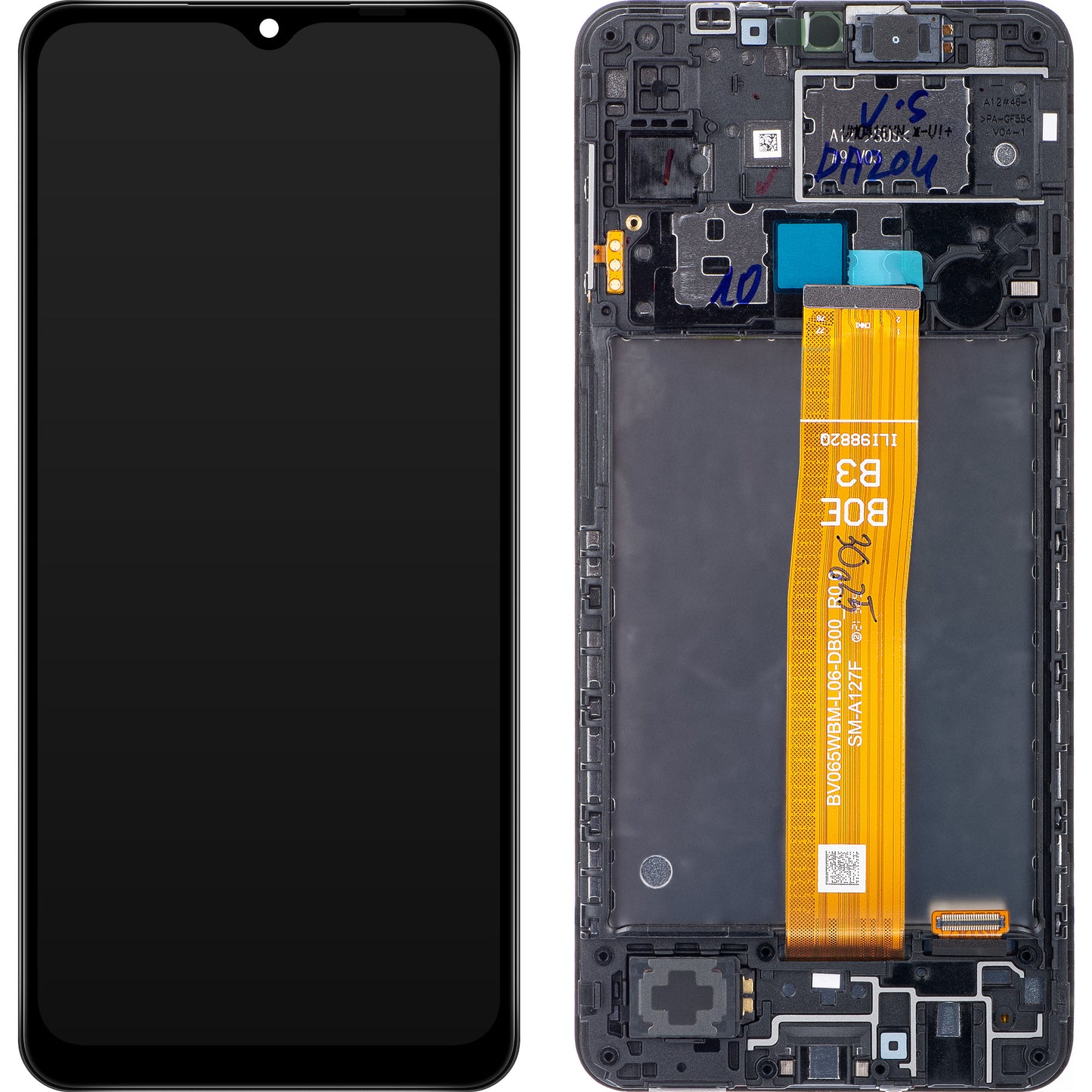 Touchscreen-Display Samsung Galaxy A12 Nacho A127, mit Rahmen, Schwarz, Wiederaufbereitet GH82-26486A