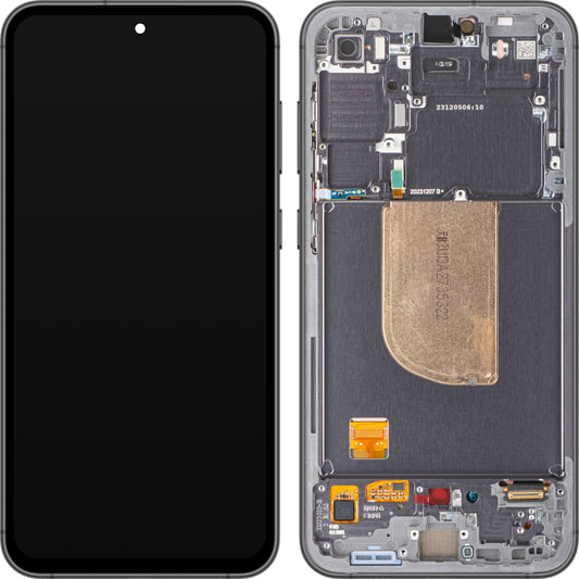Samsung Galaxy S23 FE S711 Écran tactile Samsung Galaxy S23 FE S711, avec cadre, noir (graphite), Service Pack GH82-32854A 