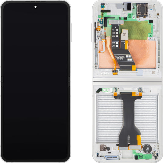 Display con Touchscreen Samsung Galaxy Z Flip6 F741, con Cornice, Sub Inner, Bianco, Service Pack GH82-35014F