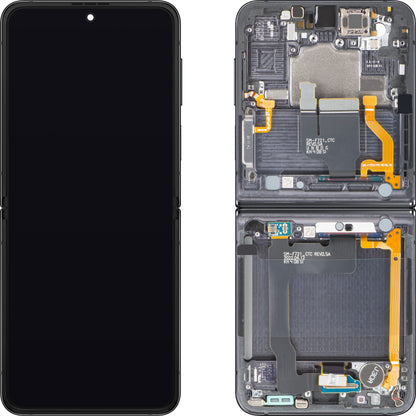 Display con Touchscreen Samsung Galaxy Z Flip4 F721, con Cornice, Sub Inner, Grigio (Graphite), Service Pack GH82-30238A