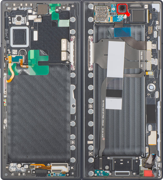 Samsung Galaxy Z Fold8 Ultra F976 Touchscreen-Display mit Rahmen, Unterer Innenteil, Schwarz (Graphit), Service Pack GH82-39805A