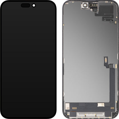 Touchscreen-Display mit MP-Näherungssensor kompatibel mit Apple iPhone 16 Plus, mit Rahmen, OLED FHD Diagnostic Softwareversion, Schwarz