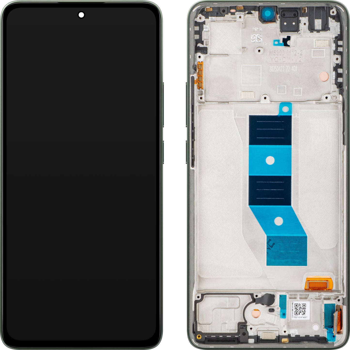 Display mit Touchscreen Xiaomi Poco M7 Pro 5G, mit Rahmen, Grün (Olive Twilight), Service Pack 5600060O17P00
