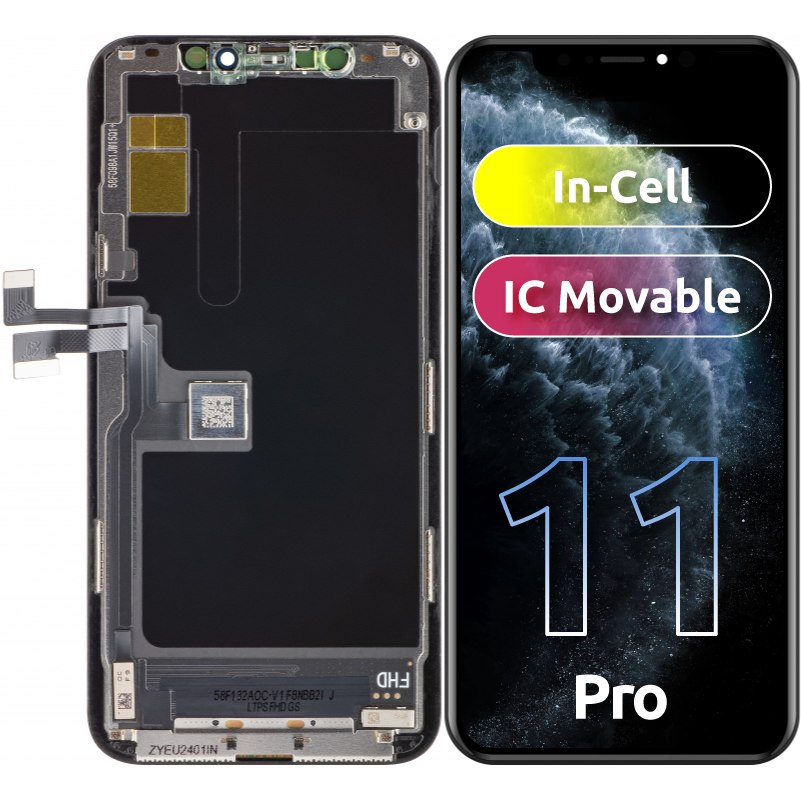 ZY Écran tactile pour Apple iPhone 11 Pro, avec cadre, In-Cell IC Movable LCD Version, noir 
