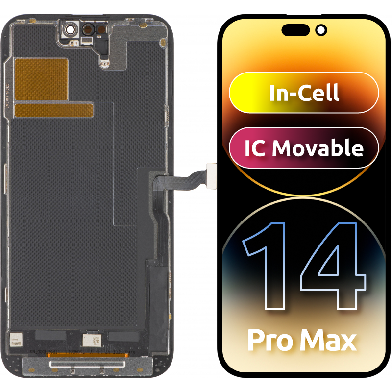 ZY Display touchscreen per Apple iPhone 14 Pro Max, con cornice, versione LCD mobile IC In-Cell, nero 