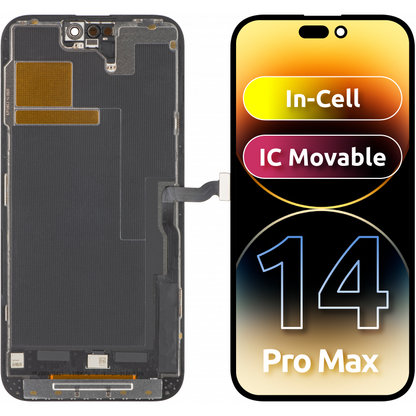 ZY Display touchscreen per Apple iPhone 14 Pro Max, con cornice, versione LCD mobile IC In-Cell, nero 