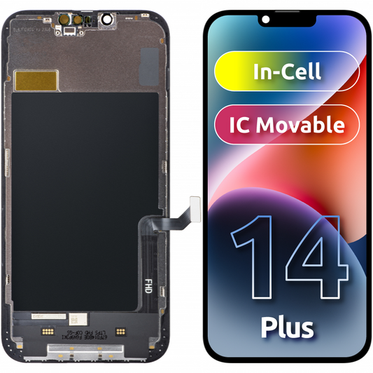 ZY Écran tactile pour Apple iPhone 14 Plus, avec cadre, LCD In-Cell IC mobile, noir 