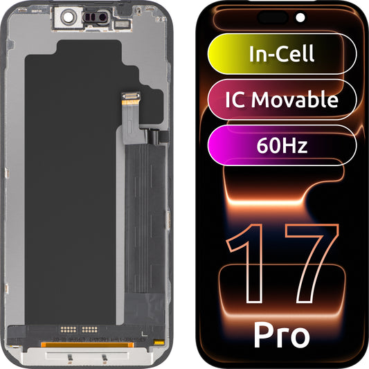 Écran avec Touchscreen ZY pour Apple iPhone 17 Pro, avec Cadre, Version LCD In-Cell IC Movable, Noir