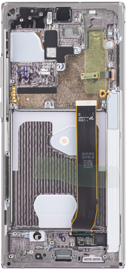 Écran tactile Samsung Galaxy Note 20 Ultra 5G N986 / Note 20 Ultra N985, avec cadre, blanc, pack de service GH82-23596C