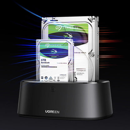 UGREEN CM198 Dockingstation (50857) für HDD / SSD SATA 2,5 Zoll / 3,5 Zoll, Schwarz