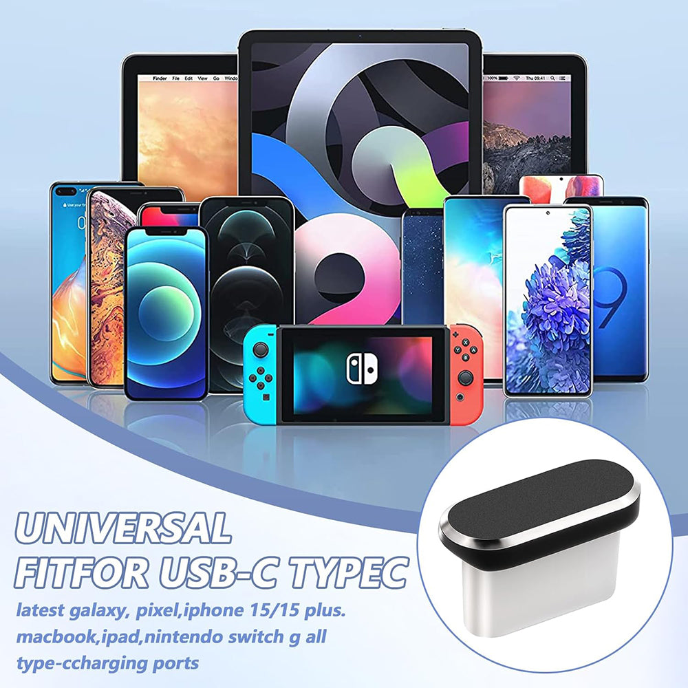 Staubschutzkappe Telefonanschluss Techsuit AD1, USB-C, 4er Set, Schwarz