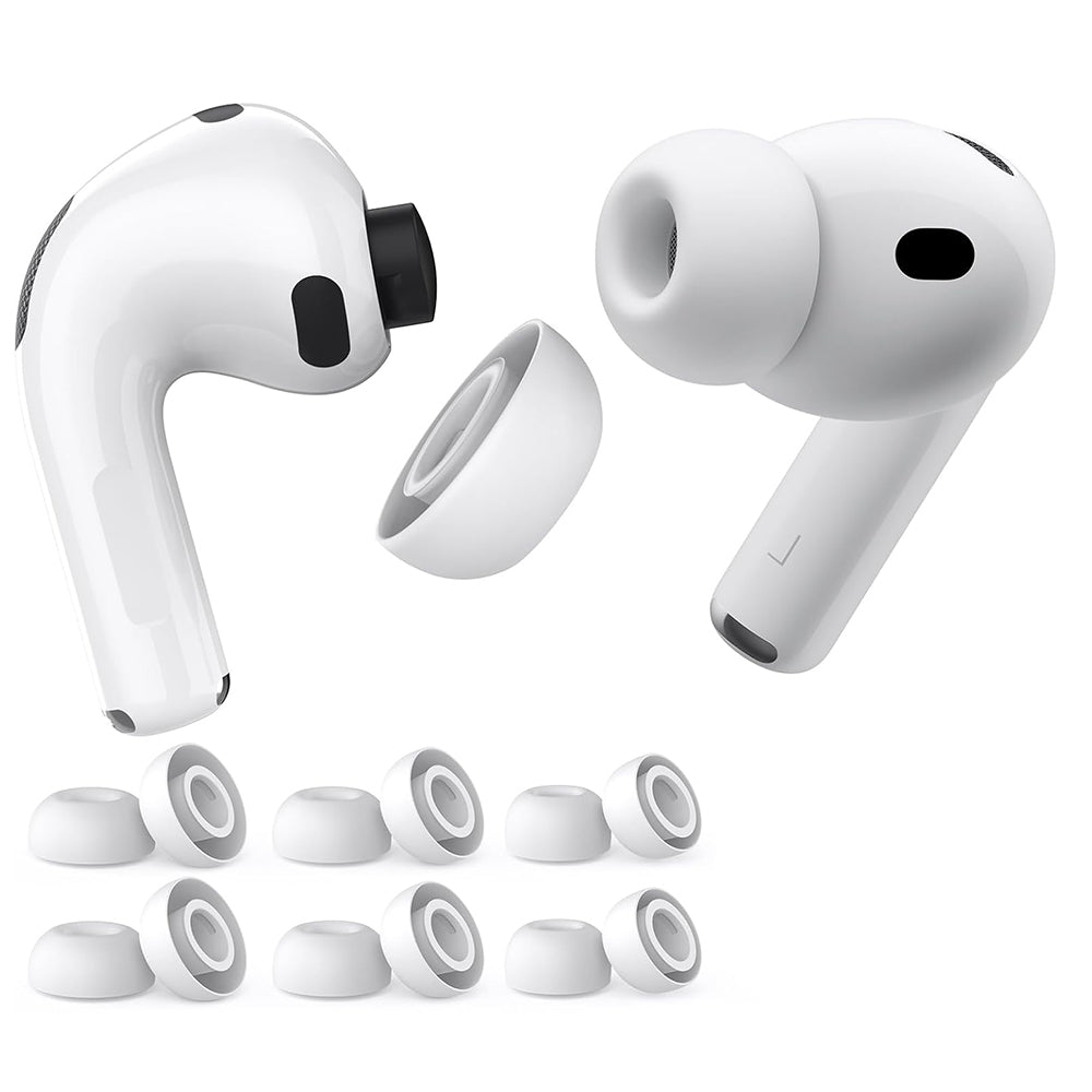 Techsuit ET2 Ear Tips for Apple AirPods Pro 3, Size XS / S / L, White