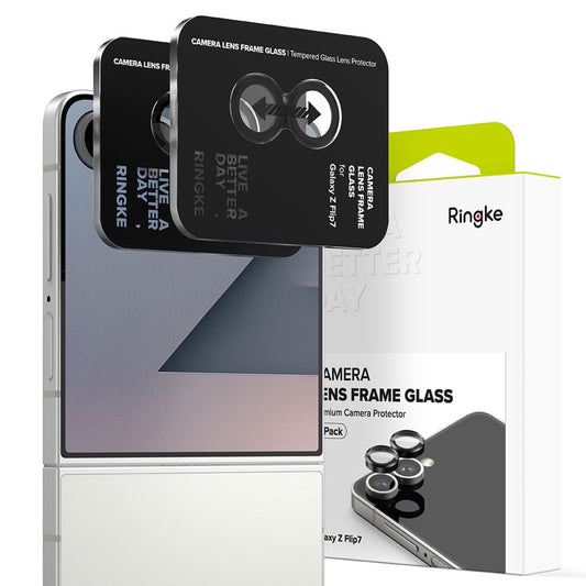 Pellicola Protettiva Posteriore Ringke per Samsung Galaxy Z Flip7 F766, Vetro Temperato, Set 2 pezzi, Nera