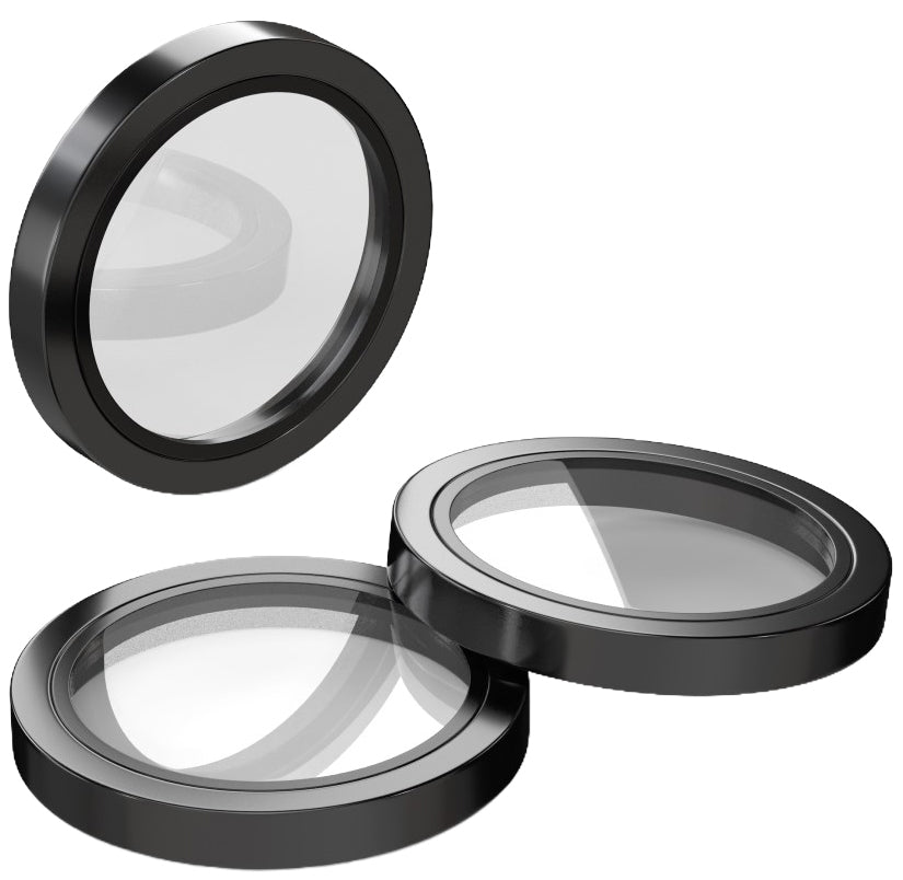 Film de protection pour caméra arrière Etteri pour Apple iPhone 16 Pro Max / 16 Pro, Verre trempé, Noir