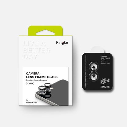Pellicola Protettiva Posteriore Ringke per Samsung Galaxy Z Flip7 F766, Vetro Temperato, Set 2 pezzi, Nera