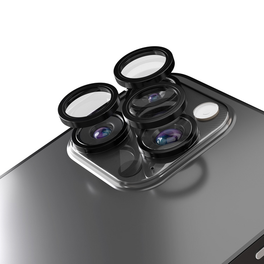 Etteri Rückkamera-Schutzfolie für Apple iPhone 16 Pro Max / 16 Pro, gehärtetes Glas, Schwarz