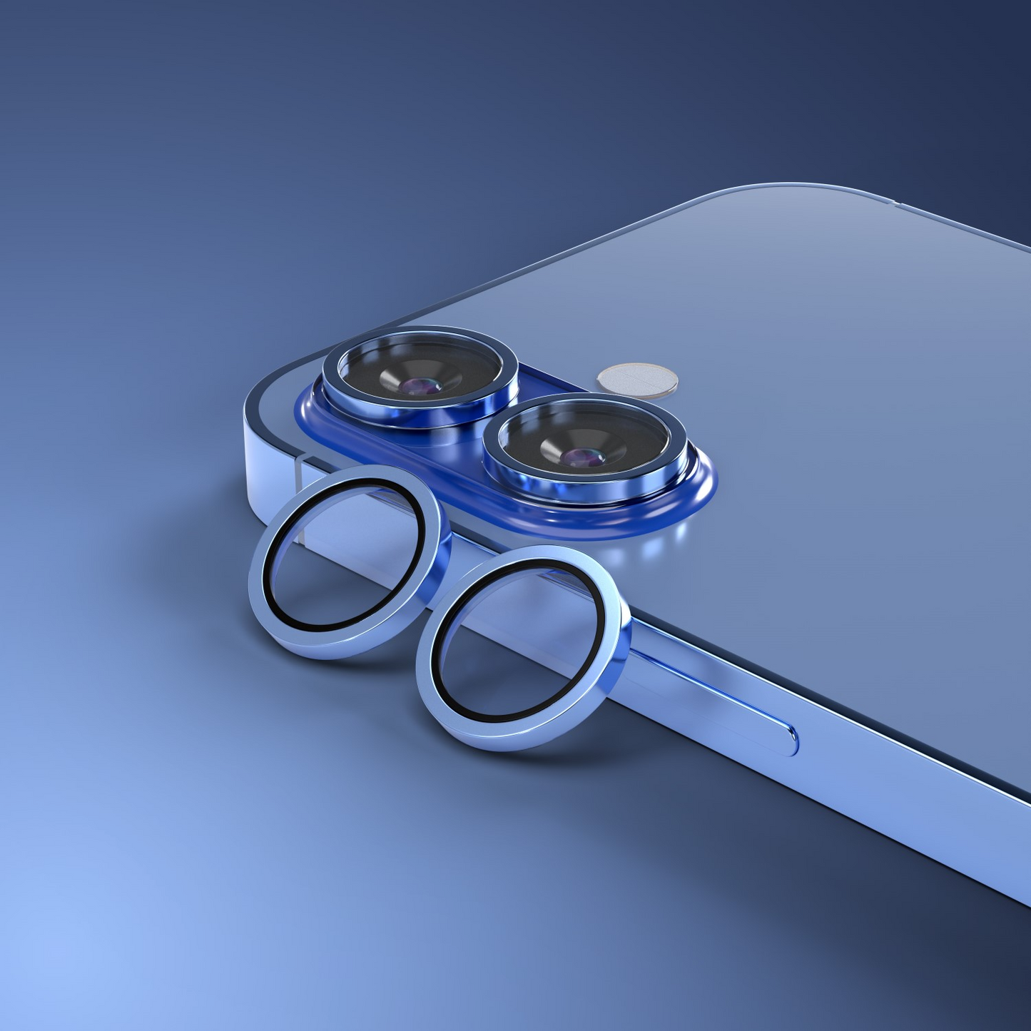 Film de protection pour caméra arrière Etteri pour Apple iPhone 16 Plus / 16, Verre trempé, Bleu