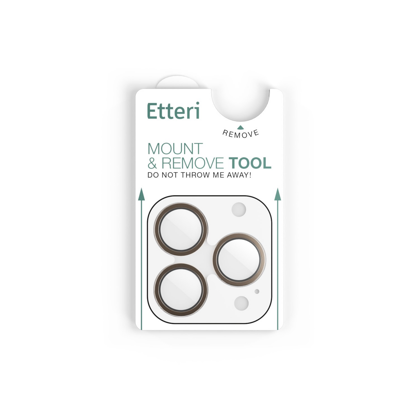 Film de protection pour caméra arrière Etteri pour Apple iPhone 16 Pro Max / 16 Pro, Verre trempé, Bronze