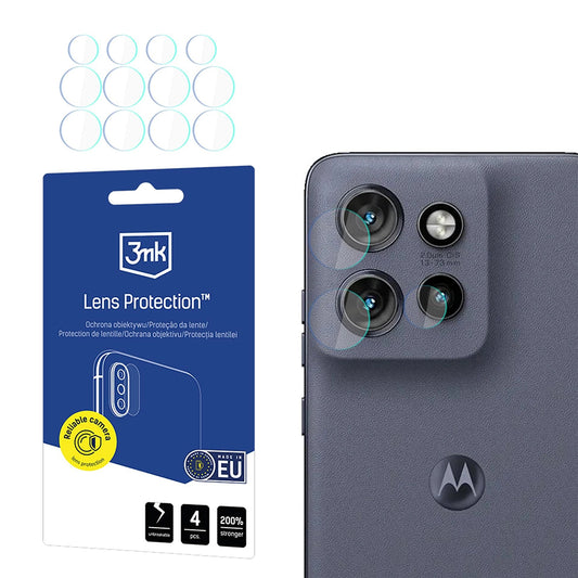 Film de protection pour caméra arrière 3MK Protection pour Motorola Edge 60 Neo, Verre Flexible, Lot de 4 pièces, Transparent