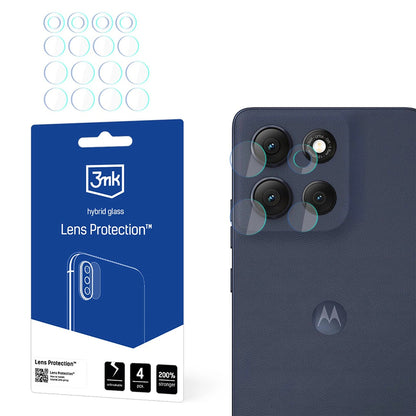 Pellicola protettiva per fotocamera posteriore 3MK Protection per Motorola Moto G86 Power / G86, Vetro Flessibile, Set da 4 pezzi, Trasparente