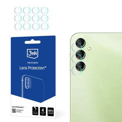 Pellicola protettiva per fotocamera posteriore 3MK Protection per Samsung Galaxy A14 A145 / A14 5G A146, Vetro Flessibile, Set da 4 pezzi, Trasparente
