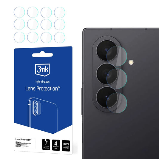 3MK Protection Rear Camera Protective Film for Samsung Galaxy Z Fold7 F966, Flexible Glass, Set of 4 Pieces, Transparent