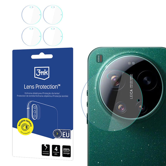 Film de protection pour caméra arrière 3MK Protection pour Xiaomi 17 Ultra, Verre Flexible, Lot de 4 pièces, Transparent